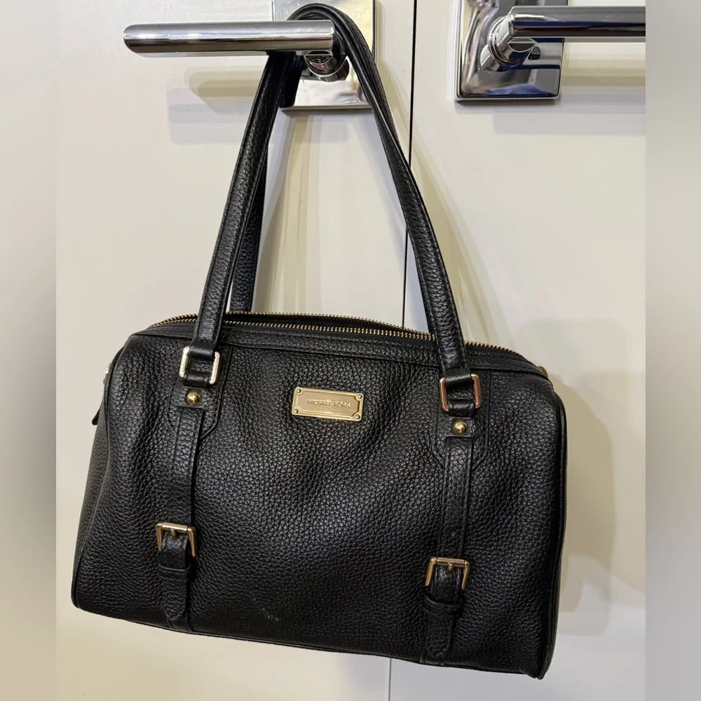 EUC Michael Kors Black Leather Satchel - Picture 1 of 7